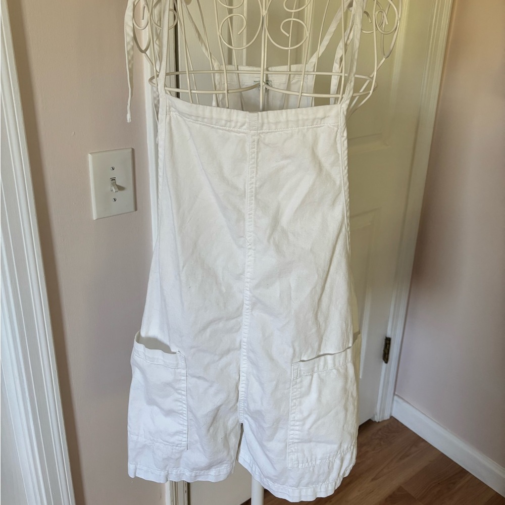 Aerie White Bow Tie-Strap Jumpsuit